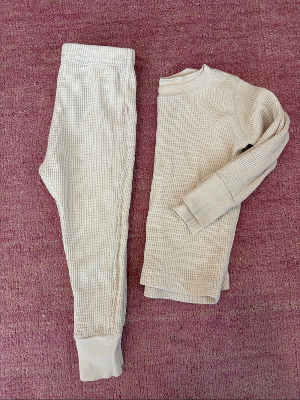 Shop Noble Cream Toddler Kids Waffle Knit Matching Set